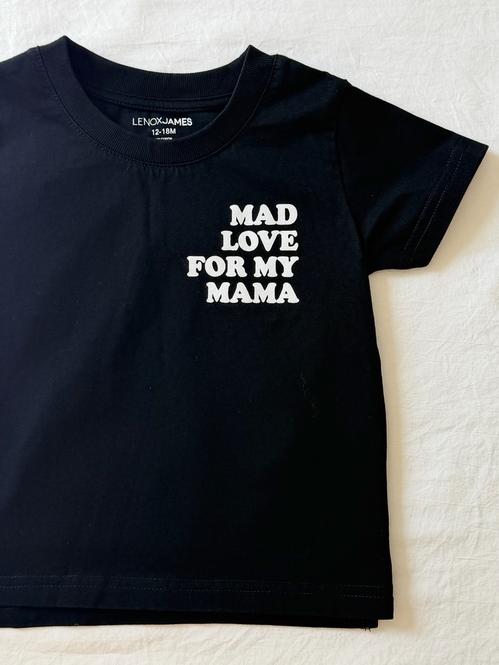 Lenox James 12-18M Mad Love For My Mama Black Tee